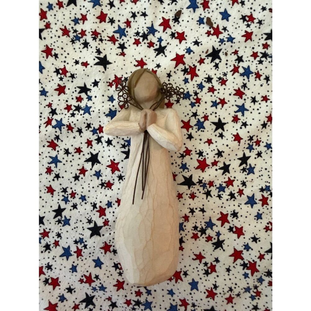 Willow Tree Angel Figurine in Cream with Brown Wire Accents